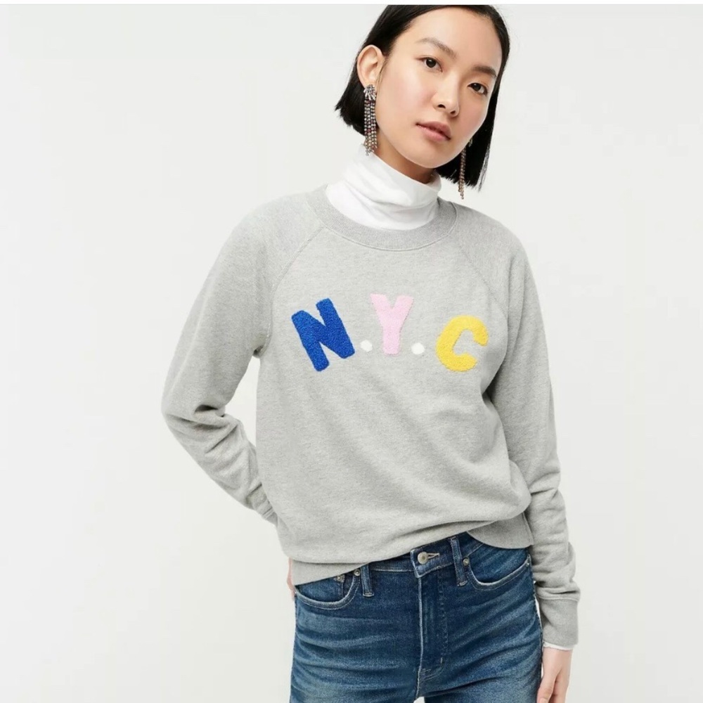 J Crew NYC embroidered sweatshirt Sz Small